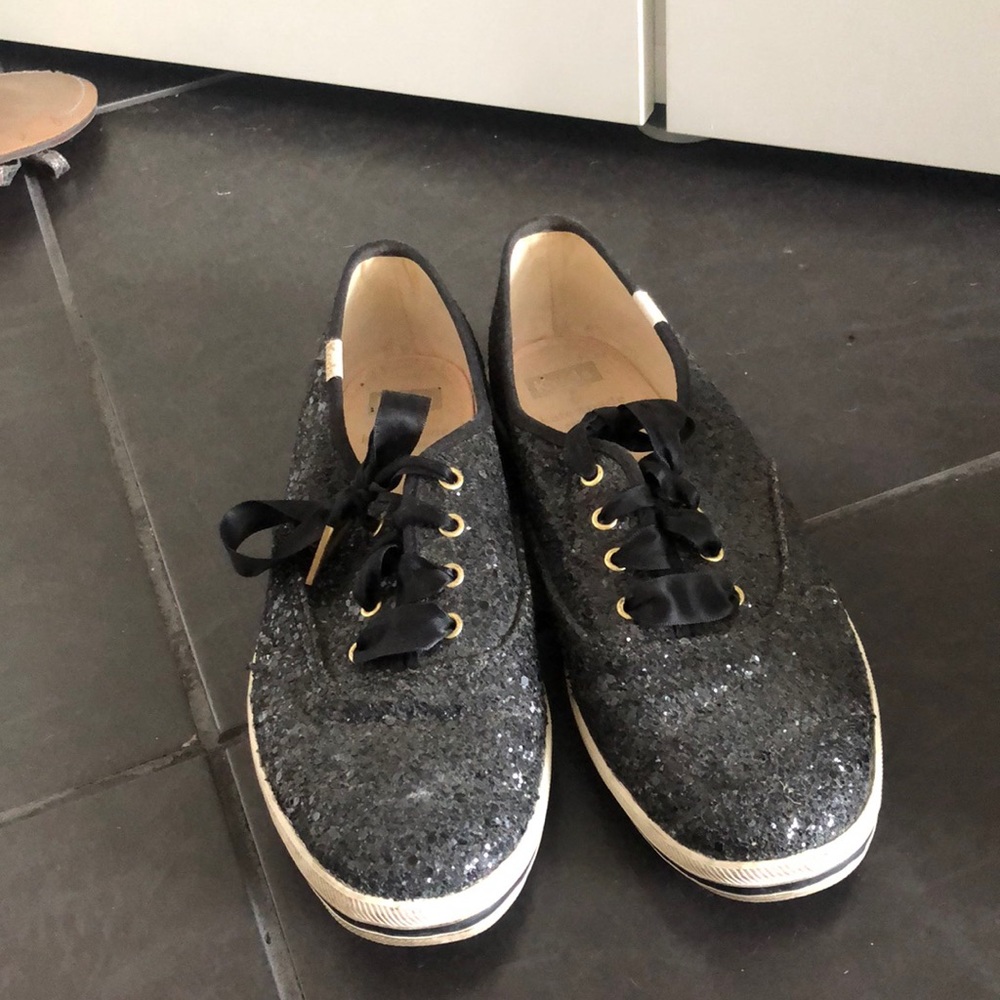 Black sparkly Keds by Kate spade